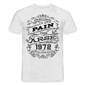 Lustiges Geburtstagsshirt 1972 Schwarze Edition - Männer T-Shirt - Grau meliert - Vorne - AI Model Male 178 dark (178cm)