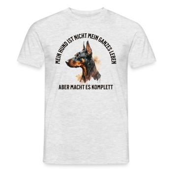 Dobermann Hund Rassehund Hundeliebe Hundehalter - Männer T-Shirt - Grau meliert - Vorne - AI Model Male 178 dark (178cm)