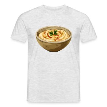 Delicious hummus bowl for lovers of - Men's T-Shirt - heather grey - Front - AI Model Male 178 dark (178cm)