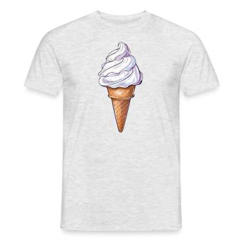Sommersüße Eistüte Mit Sahnehäubchen - Männer T-Shirt - Grau meliert - Vorne - AI Model Male 178 dark (178cm)