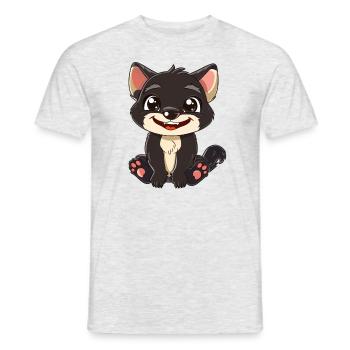 Cute Tasmanian Devil Cartoon Style - Men's T-Shirt - heather grey - Front - AI Model Male 178 dark (178cm)