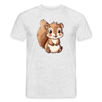 Playful squirrel motif for you - Men's T-Shirt - heather grey - Front - AI Model Male 178 dark (178cm)