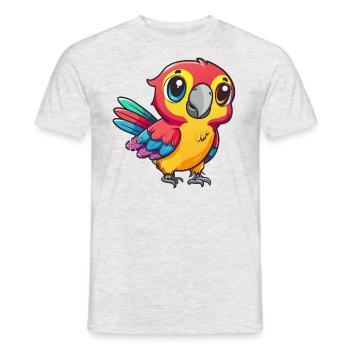 Niedlicher Bunter Papageienfreund - Männer T-Shirt - Grau meliert - Vorne - AI Model Male 178 dark (178cm)
