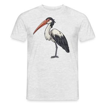 Funny stork in watercolor look - Men's T-Shirt - heather grey - Front - AI Model Male 178 dark (178cm)