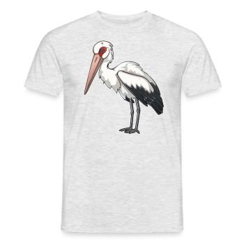 Proud White Stork In Pose - Men's T-Shirt - heather grey - Front - AI Model Male 178 dark (178cm)