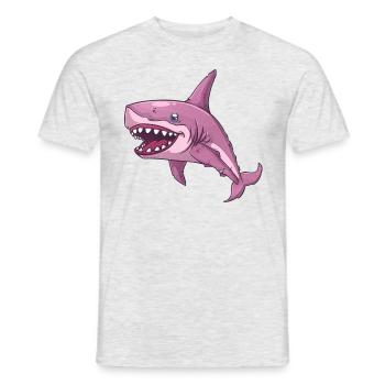 Frecher Hai Mit Großen Zähnen - Männer T-Shirt - Grau meliert - Vorne - AI Model Male 178 dark (178cm)
