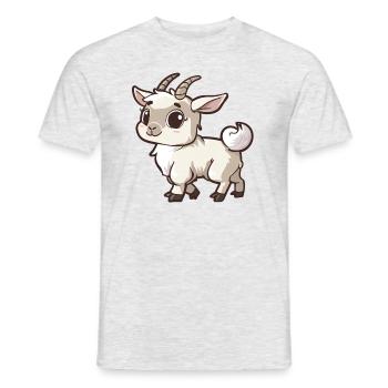 Entzückendes Ziegenbaby Mit Großen Augen - Männer T-Shirt - Grau meliert - Vorne - AI Model Male 178 dark (178cm)
