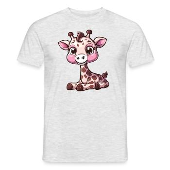 Niedliche Giraffe Mit Großen Augen - Männer T-Shirt - Grau meliert - Vorne - AI Model Male 178 dark (178cm)