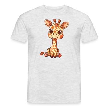 Cute Giraffe Drawing for Kids - Men's T-Shirt - heather grey - Front - AI Model Male 178 dark (178cm)