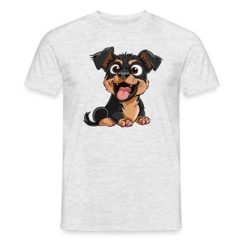 Verspielter Welpenblick Erobert Herzen - Männer T-Shirt - Grau meliert - Vorne - AI Model Male 178 dark (178cm)