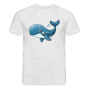 Friendly Blue Whale Underwater Fun - Men's T-Shirt - heather grey - Front - AI Model Male 178 dark (178cm)