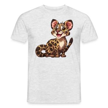 Playful young leopard look - Men's T-Shirt - heather grey - Front - AI Model Male 178 dark (178cm)