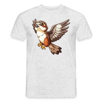 Majestätischer Fliegender Falke Im Flug - Männer T-Shirt - Grau meliert - Vorne - AI Model Male 178 dark (178cm)