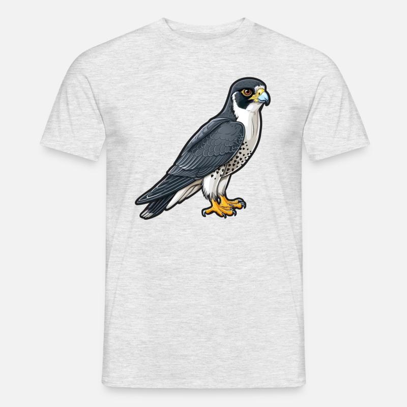 Stolzer Wanderfalke In Pose - Männer T-Shirt - Grau meliert
