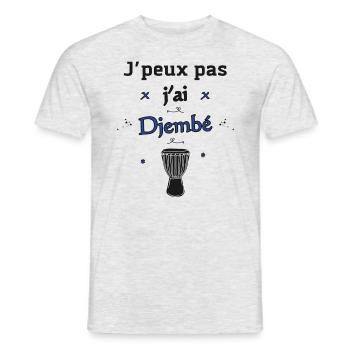 J'peux pas j'ai Djembé - T-shirt homme - gris chiné - Devant - AI Model Male 178 dark (178cm)