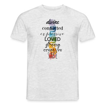 Chakra affirmation - Männer T-Shirt - Grau meliert - Vorne - AI Model Male 178 dark (178cm)