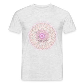 Amour de mandala - T-shirt homme - gris chiné - Devant - AI Model Male 178 dark (178cm)
