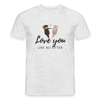 Je t'aime comme aucune loutre - T-shirt homme - gris chiné - Devant - AI Model Male 178 dark (178cm)