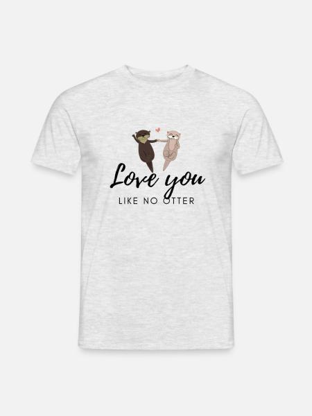 Love you like no Otter - Männer T-Shirt - Grau meliert