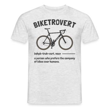Biketrovert Funny Cycling Quote Introvert Cyclist - Men's T-Shirt - heather grey - Front - AI Model Male 178 dark (178cm)