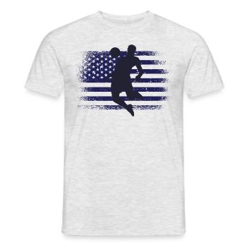 USA Fußball Trikot Amerikanische Flagge - Männer T-Shirt - Grau meliert - Vorne - AI Model Male 178 dark (178cm)
