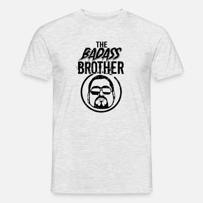 Der knallharte/coole Bruder - Männer T-Shirt - Grau meliert