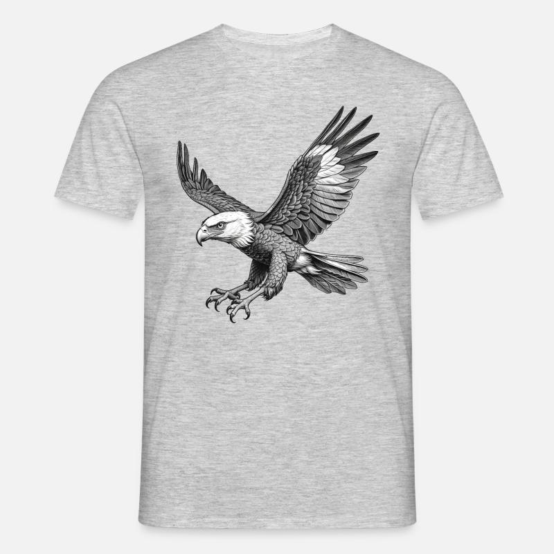 Flying Eagle, Graphic - Men's T-Shirt - heather grey
