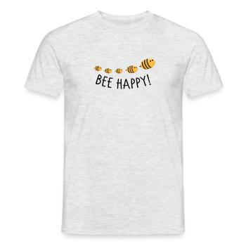 Bee happy - Männer T-Shirt - Grau meliert - Vorne - AI Model Male 178 dark (178cm)