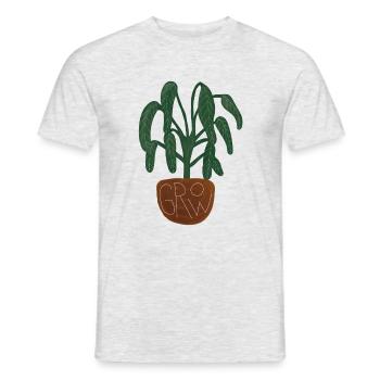 irgend 'ne Pflanze! - Männer T-Shirt - Grau meliert - Vorne - AI Model Male 178 dark (178cm)