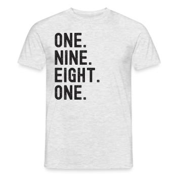 1981 Année de naissance - T-shirt homme - gris chiné - Devant - AI Model Male 178 dark (178cm)