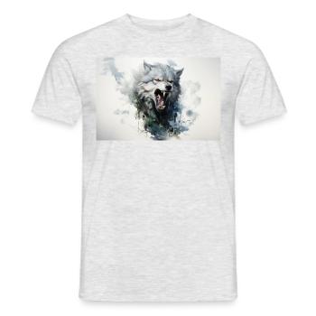 Bozkurt - grauer Wolf abstrakt - Männer T-Shirt - Grau meliert - Vorne - AI Model Male 178 dark (178cm)