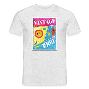 Vintage 1969 - Männer T-Shirt - Grau meliert - Vorne - AI Model Male 178 dark (178cm)