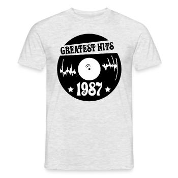 Millésime 1987 - T-shirt homme - gris chiné - Devant - AI Model Male 178 dark (178cm)