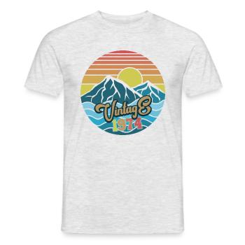 Vintage 1974 - Männer T-Shirt - Grau meliert - Vorne - AI Model Male 178 dark (178cm)