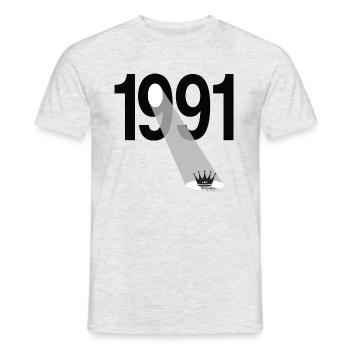 Millésime 1991 - T-shirt homme - gris chiné - Devant - AI Model Male 178 dark (178cm)