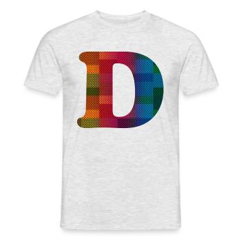 Buchstabe D Vintage - Männer T-Shirt - Grau meliert - Vorne - AI Model Male 178 dark (178cm)