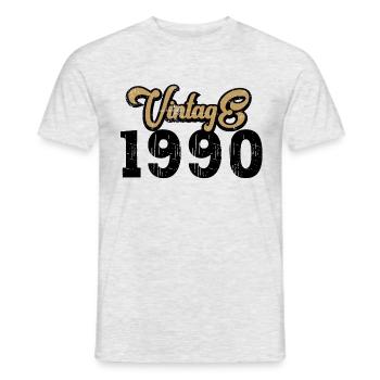 1990 Vintage - Männer T-Shirt - Grau meliert - Vorne - AI Model Male 178 dark (178cm)