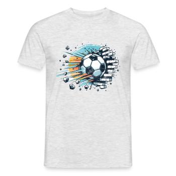 Fußball Ball - Männer T-Shirt - Grau meliert - Vorne - AI Model Male 178 dark (178cm)
