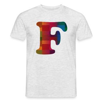 Letter F Vintage - Men's T-Shirt - heather grey - Front - AI Model Male 178 dark (178cm)