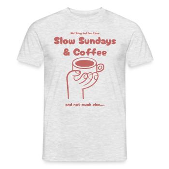 Nothing better than Slow Sundays and Coffee - Männer T-Shirt - Grau meliert - Vorne - AI Model Male 178 dark (178cm)