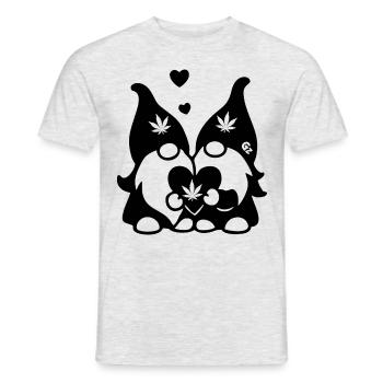 Kifferzwerge mit Hanf-Herz - Männer T-Shirt - Grau meliert - Vorne - AI Model Male 178 dark (178cm)