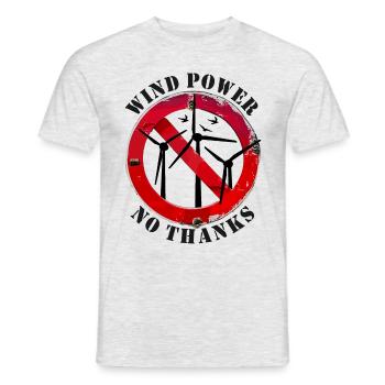 Wind Power No Thanks, No to Wind Energy - Men's T-Shirt - heather grey - Front - AI Model Male 178 dark (178cm)