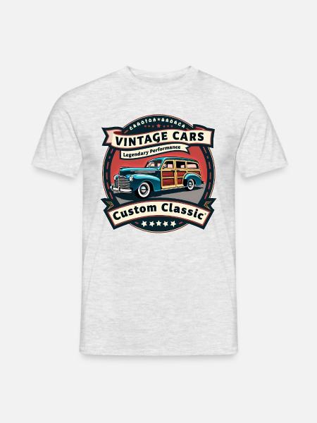 Vintage Cars - Legendäre Oldtimer - Männer T-Shirt - Grau meliert