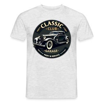 Classic Club Garage – Service de voitures anciennes - T-shirt homme - gris chiné - Devant - AI Model Male 178 dark (178cm)