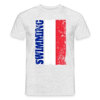 Schwimmen Schwimmer Flagge Fahne Frankreich France - Männer T-Shirt - Grau meliert - Vorne - AI Model Male 178 dark (178cm)