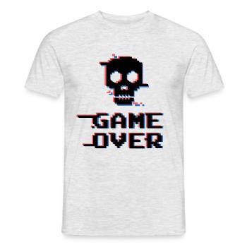 Game Over - Men's T-Shirt - heather grey - Front - AI Model Male 178 dark (178cm)