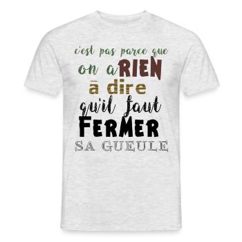 Citation drôle - T-shirt homme - gris chiné - Devant - AI Model Male 178 dark (178cm)