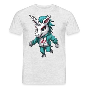 Grim Unicorn Design - Mystical Magic - T-shirt homme - gris chiné - Devant - AI Model Male 178 dark (178cm)