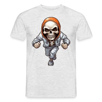 Crâne dans la conception de combinaison de jogging - T-shirt homme - gris chiné - Devant - AI Model Male 178 dark (178cm)