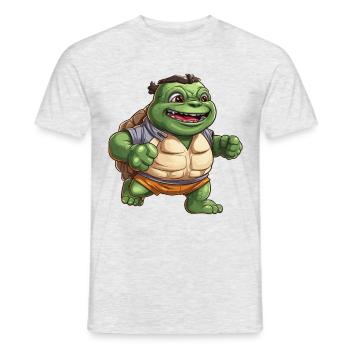 Funny Laughing Turtle - Cheerful Design - Men's T-Shirt - heather grey - Front - AI Model Male 178 dark (178cm)